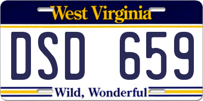 WV license plate DSD659