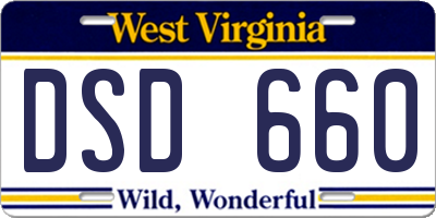 WV license plate DSD660