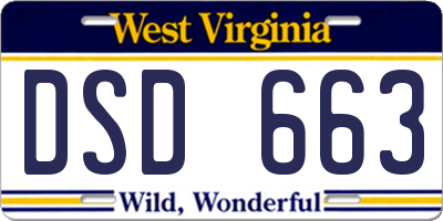 WV license plate DSD663