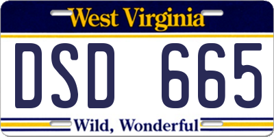WV license plate DSD665
