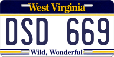 WV license plate DSD669