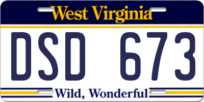 WV license plate DSD673