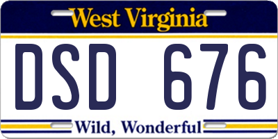 WV license plate DSD676