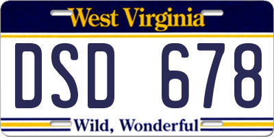 WV license plate DSD678