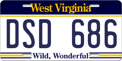 WV license plate DSD686
