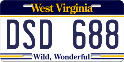 WV license plate DSD688