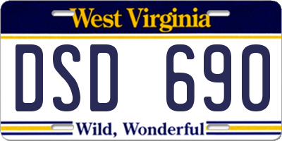 WV license plate DSD690