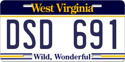 WV license plate DSD691