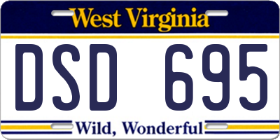 WV license plate DSD695