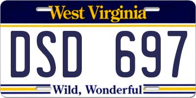 WV license plate DSD697