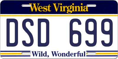 WV license plate DSD699