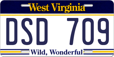 WV license plate DSD709