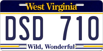 WV license plate DSD710