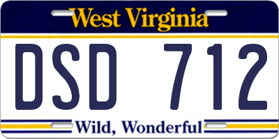 WV license plate DSD712