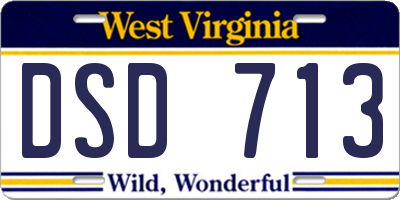 WV license plate DSD713