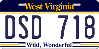 WV license plate DSD718