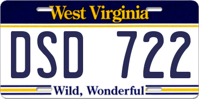 WV license plate DSD722