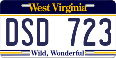 WV license plate DSD723