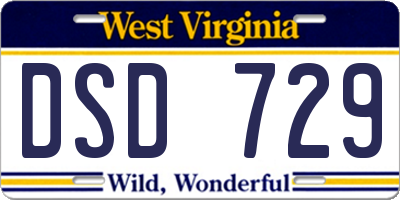 WV license plate DSD729