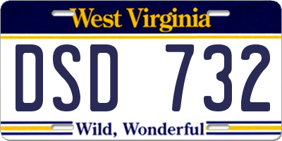WV license plate DSD732