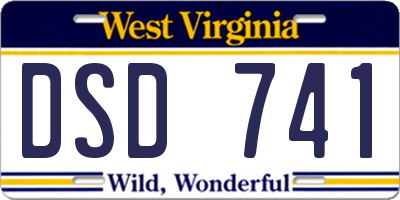 WV license plate DSD741