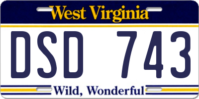 WV license plate DSD743
