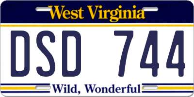 WV license plate DSD744