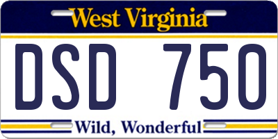 WV license plate DSD750