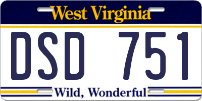 WV license plate DSD751