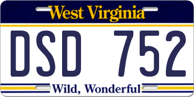 WV license plate DSD752