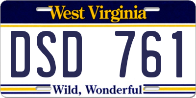 WV license plate DSD761