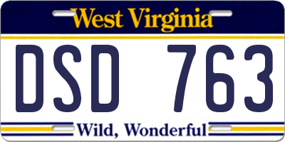 WV license plate DSD763