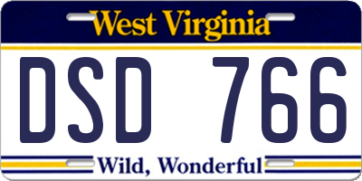 WV license plate DSD766