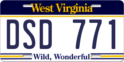 WV license plate DSD771