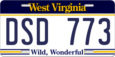 WV license plate DSD773