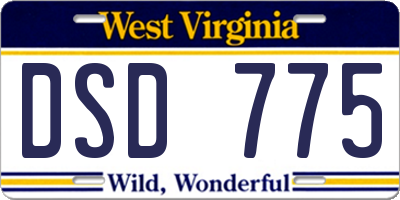 WV license plate DSD775