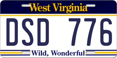 WV license plate DSD776