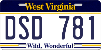 WV license plate DSD781