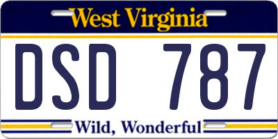 WV license plate DSD787