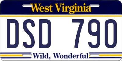 WV license plate DSD790