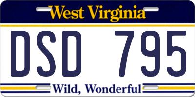 WV license plate DSD795