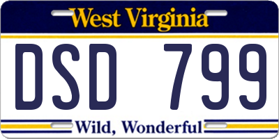 WV license plate DSD799