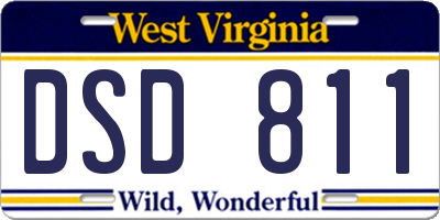 WV license plate DSD811