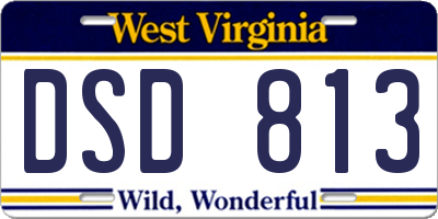 WV license plate DSD813