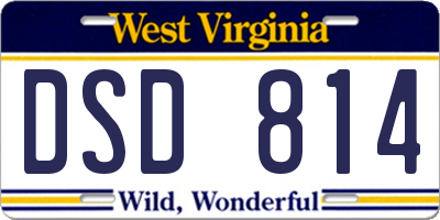 WV license plate DSD814