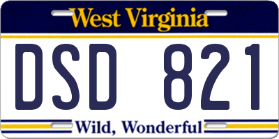 WV license plate DSD821