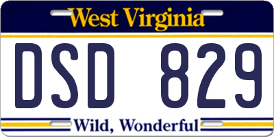 WV license plate DSD829