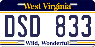 WV license plate DSD833