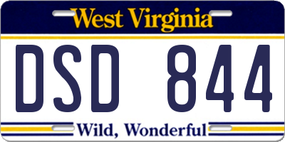 WV license plate DSD844