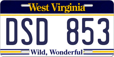 WV license plate DSD853